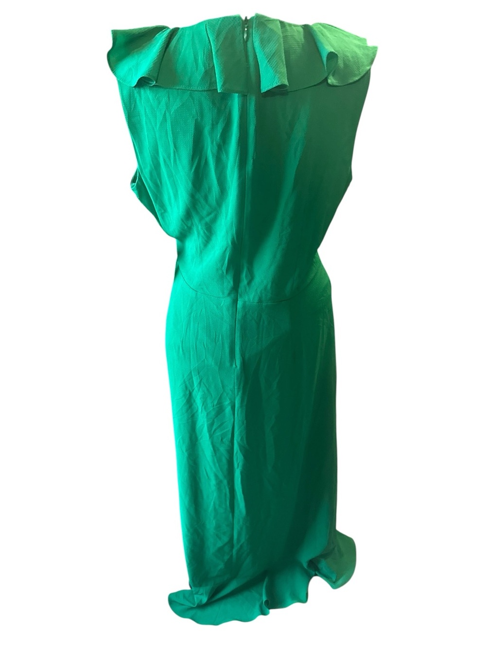 London Times Maxi Dress Size 10 NWT Jewel Green Ruffle - Picture 16 of 16